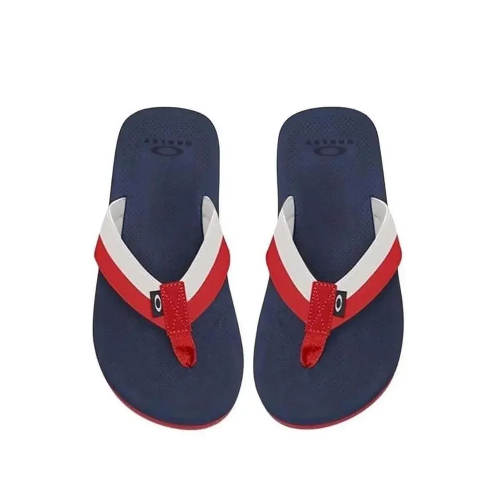 OAKLEY BURKE Men's Flip-Flop Sandals - Red/White/Blue  Size 9 NWT